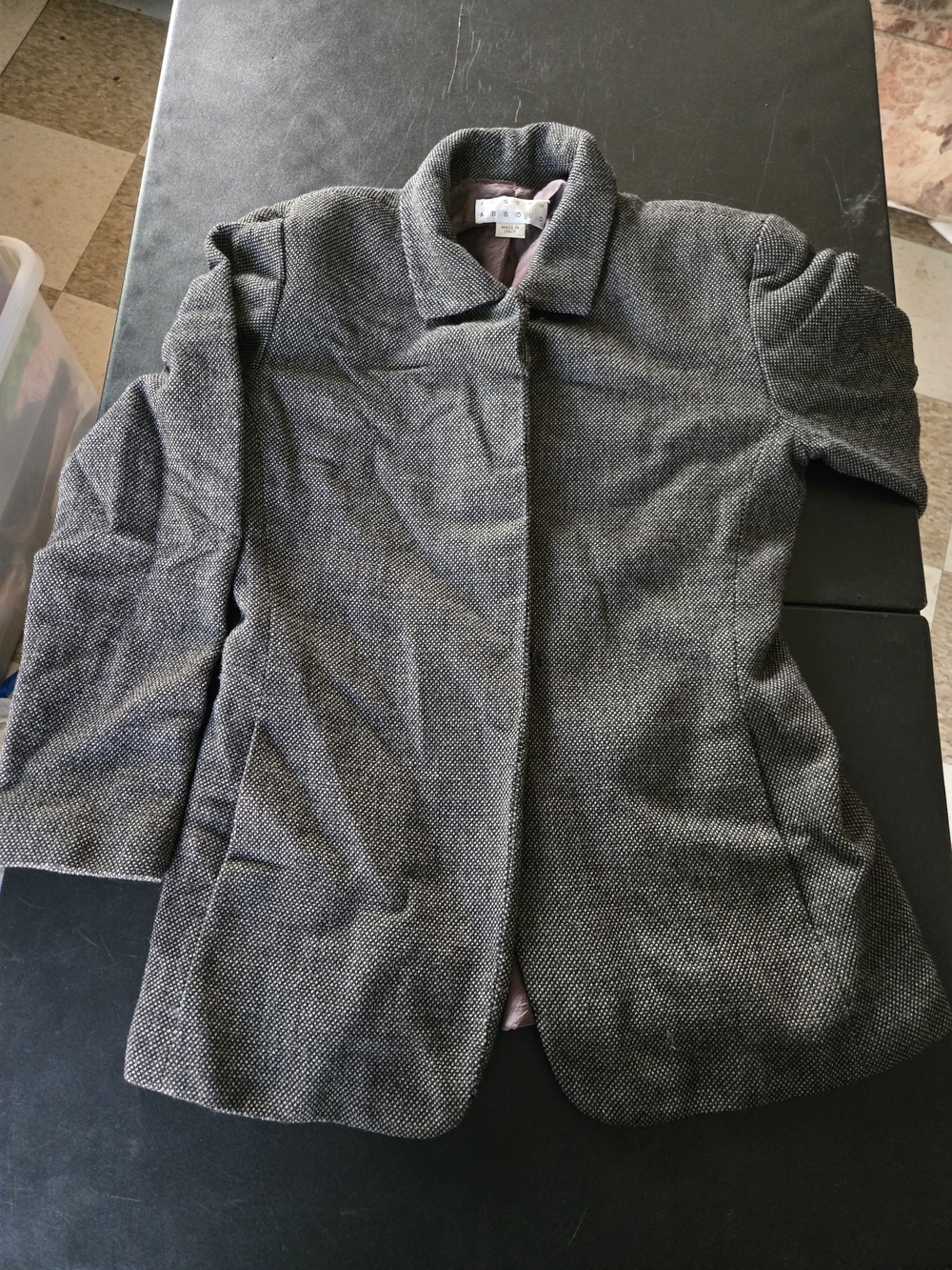 Classic Women's Gray Herringbone Coat